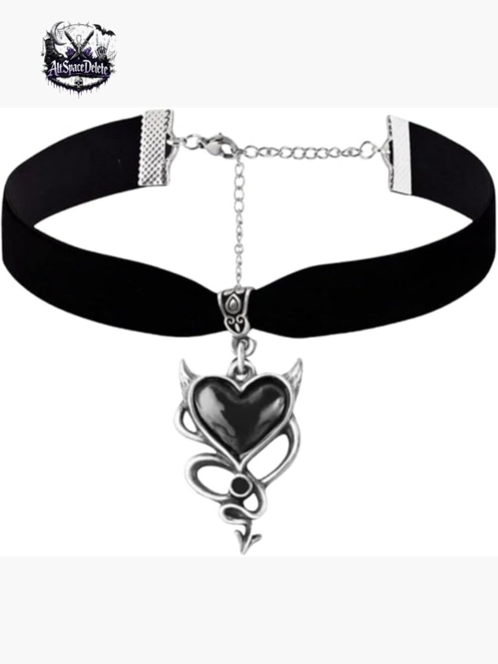 Gothic Velvet Choker with Blood Red Heart Pendant